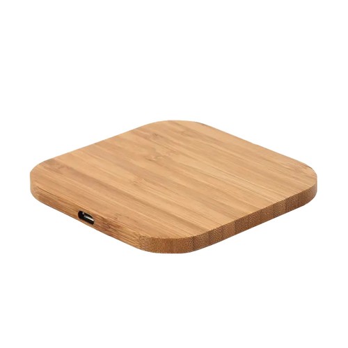 Chargeur sans fil carré 5W bambou Chargeur sans fil carré 5W bambou