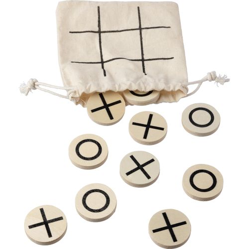 Natural wooden tic-tac-toe game Waltraud