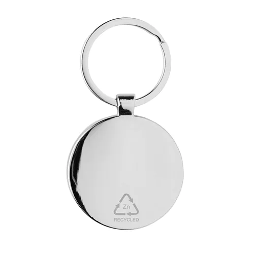 RCS recycled zinc alloy round keychain with bamboo RCS recycled zinc alloy round keychain with bamboo