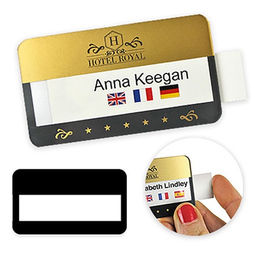 Reusable Selfit PRO Double line Name Badges, 70 x 40 mm Reusable Selfit PRO Double line Name Badges, 70 x 40 mm
