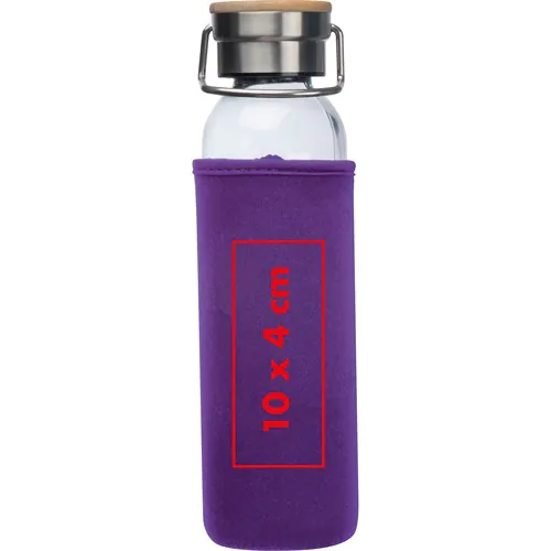 Bouteille en verre avec housse néoprène, 600 ml