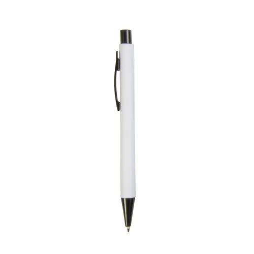 Penna a scatto in plastica con clip in metallo Penna a scatto in plastica con clip in metallo
