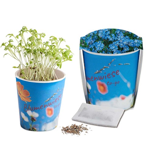 Prairie fleurie à emporter - Myosotis - impression personnalisée 4/0-c