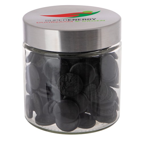 Bocal en verre de 0,9 litre, rempli de bonbons Bocal en verre de 0,9 litre, rempli de bonbons
