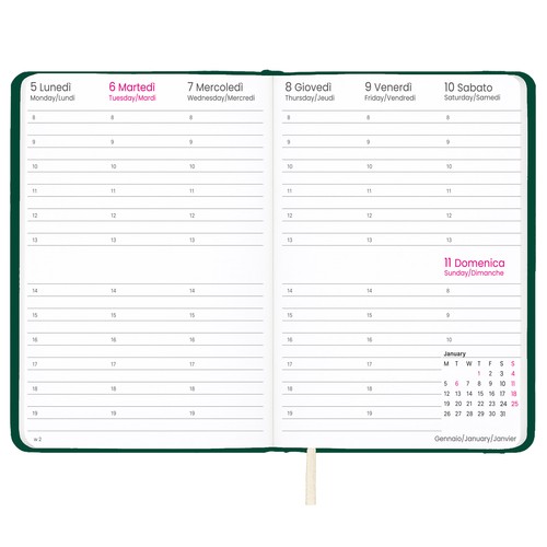 2026 weekly planner with hard PU cover