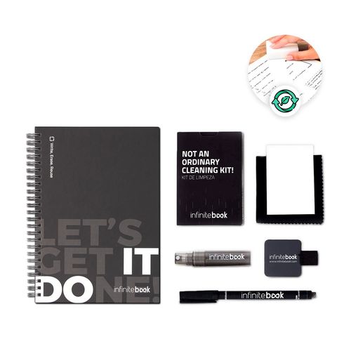 STARTER KIT INFINITEBOOK. Infinitebook" kit with hardcover, 1 cleaning kit, 1 marker and 1 ballpoint holder STARTER KIT INFINITEBOOK. Infinitebook" kit with hardcover, 1 cleaning kit, 1 marker and 1 ballpoint holder