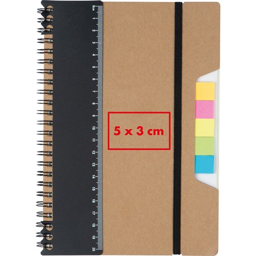 A5 Notebook with ruler and sticky notes