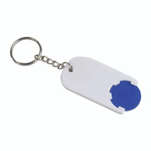 Plastic key ring with shopping trolley token