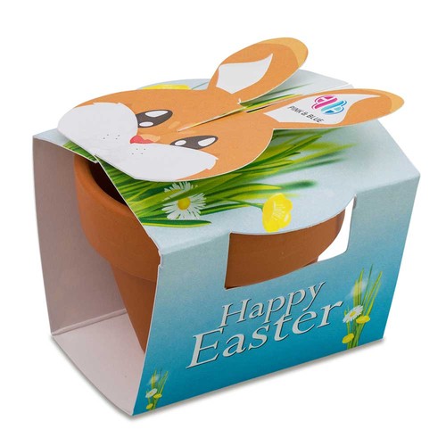 Mini lapin en pot avec graines - Mélange de fleurs d'été Mini lapin en pot avec graines - Mélange de fleurs d'été
