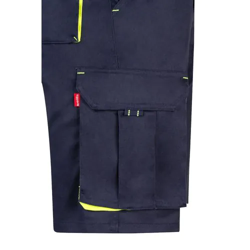 VL HEMERA. Two-tone, multi-pocket stretch Bermuda shorts (240g/m²), in cotton (46%), EME (38%) and polyester (16%)
