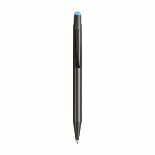 Aluminum push button ball pen with colored touch screen and laser engraved logo