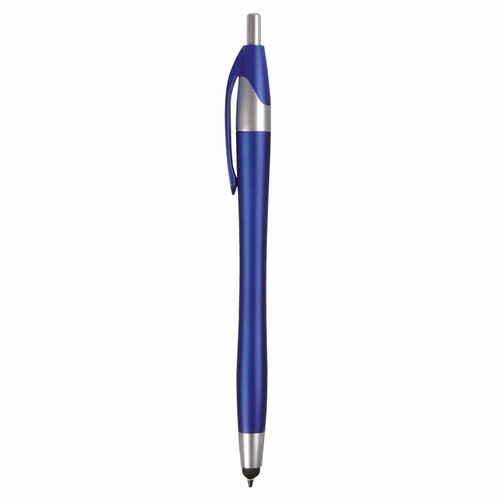 Plastic snap pen with touchscreen rubber tip Plastic snap pen with touchscreen rubber tip