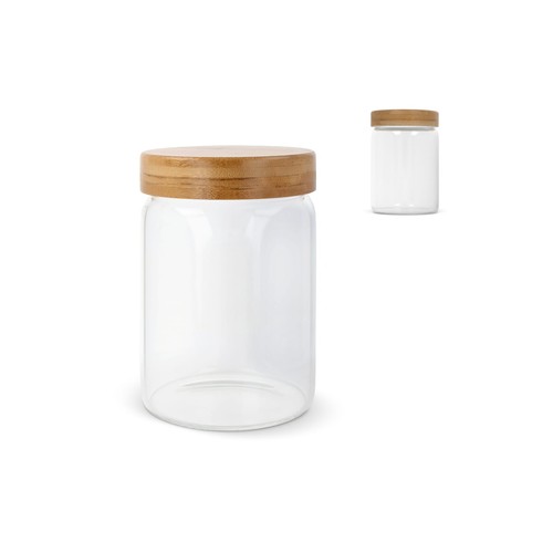 Canister glass & bamboo 900ml Canister glass & bamboo 900ml
