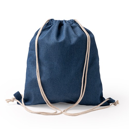 Mochila en denim reciclado con cierre con cordón d Dimas