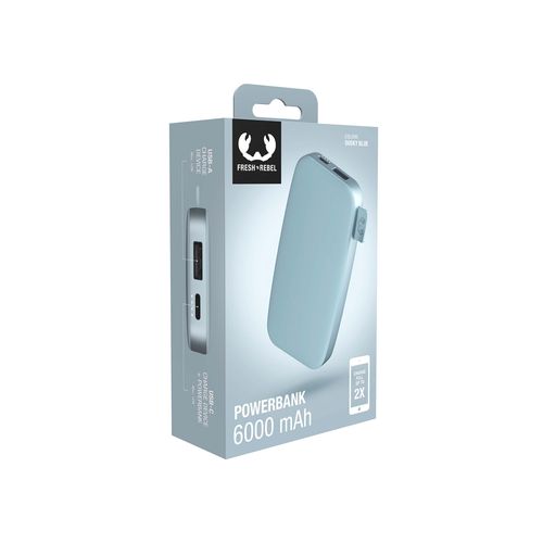 Fresh 'n Rebel Powerbank 6000 mAh USB-C Dusky Blue Fresh 'n Rebel Powerbank 6000 mAh USB-C Dusky Blue