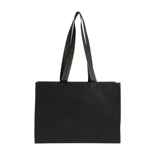 Shopper avec soufflet à la base en TNT 70gm2 thermosoudé, anses longues
