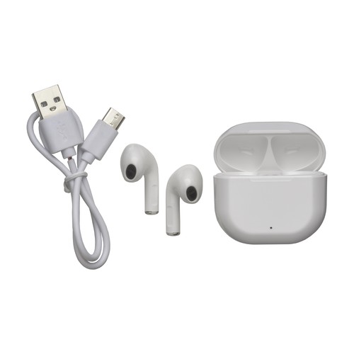 Bluetooth earphones v 5.0 in R-ABS with charging box and built-in microphone