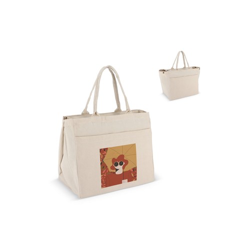 Katoen Tote met rits OEKO-TEX® 39 x 24 x 34cm 320g/m²