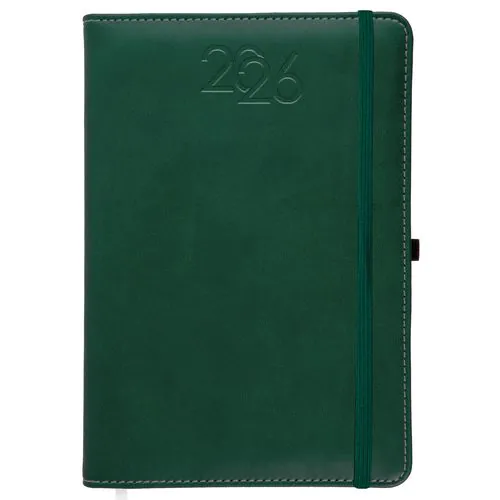 Agenda journalier 2026, couverture rigide en PU thermocollé avec piqûres sur les bords