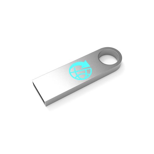 USB Stick E-Circle (Zilver, 32GB 2.0, Bedrukking in full colour voorzijde)