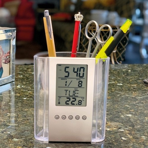 Acrylic desk pen holder MADRID