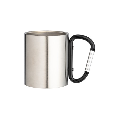 Vaso de acero con asa de mosquetón de aluminio, 200 ml Vaso de acero con asa de mosquetón de aluminio, 200 ml