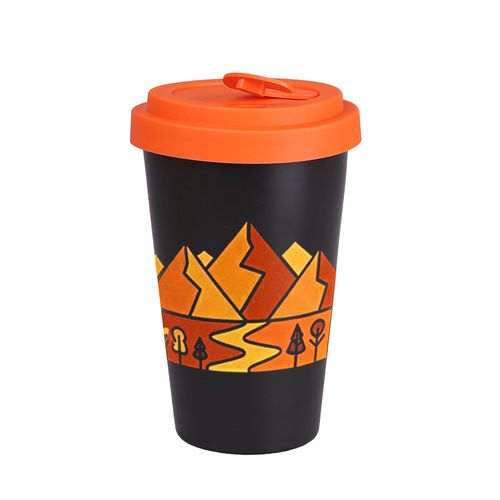Beker Freedom Lock 280ml satijnzwart/oranje Beker Freedom Lock 280ml satijnzwart/oranje