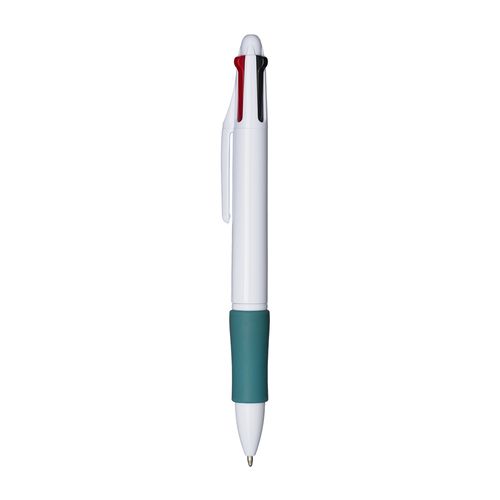 Penna a scatto in plastica 4 refill. Impugnatura gommata