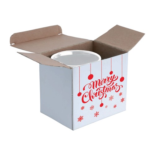 Sublimating ceramic mug with christmas printing included