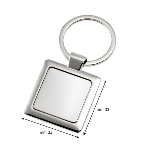 PORTE-CLÉS AVEC PLAQUE CARRÉE BRILLANTE PORTE-CLÉS AVEC PLAQUE CARRÉE BRILLANTE
