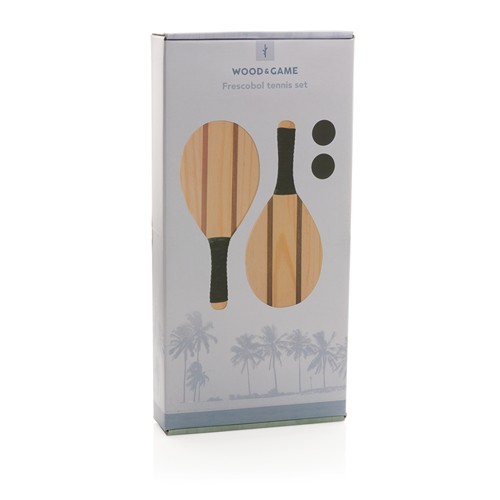 Houten frescobol tennis set
