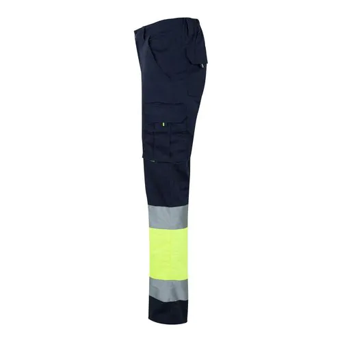 VL ZEUS. Two-tone, multi-pocket stretch trousers (240g/m²), in cotton (46%), EME (38%) and polyester (16%)