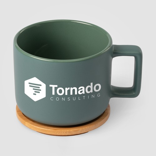 Café Virtuoso - 355 ml Tasse en céramique avec couvercle en bambou
