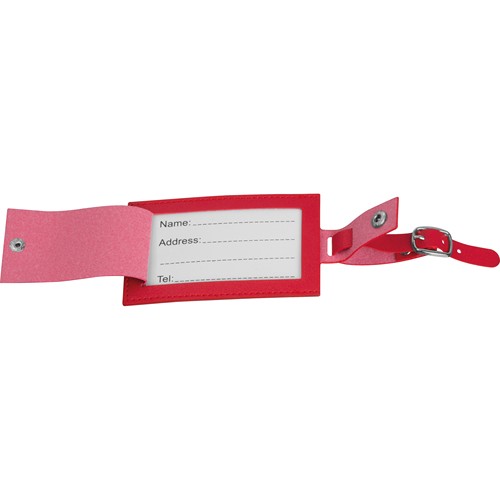 Faux leather luggage tag