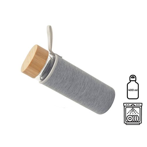 Bouteille en verre double paroi 'Ocha', 400ml, housse néoprène