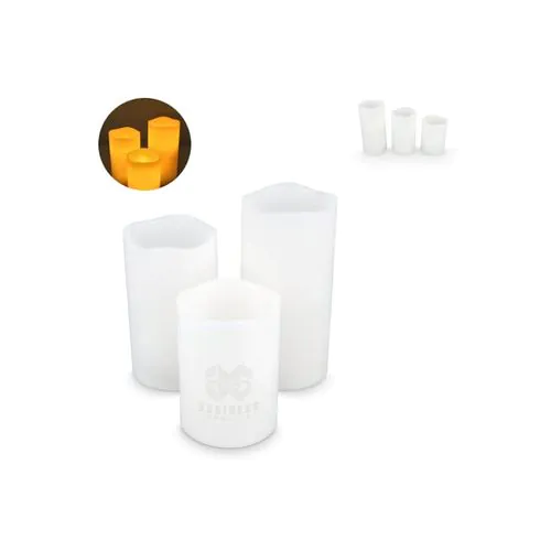 Juego de 3 velas de cera LED Koselys (funcionan con pilas) Juego de 3 velas de cera LED Koselys (funcionan con pilas)
