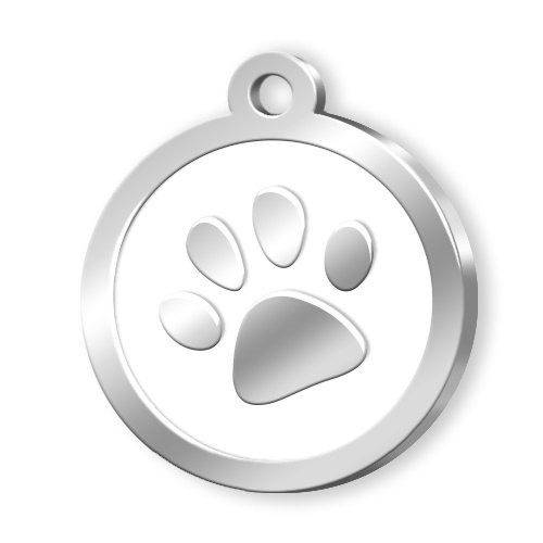 PET TAG ROUND WHITE PAW PET TAG ROUND WHITE PAW