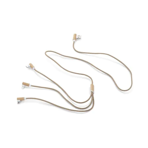 3 in 1 USB cable FLAX