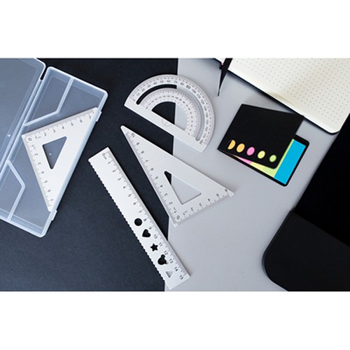 School set, ruler, 2 set squares and protractor | Kaulana