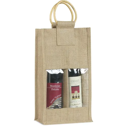 BOLSA PARA 2 BOTELLAS EN YUTE BOLSA PARA 2 BOTELLAS EN YUTE