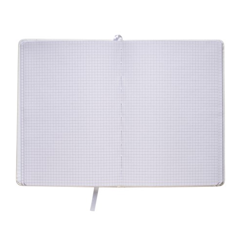 PU notebook with coloured elastic, squared sheets (80 pages), satin bookmark