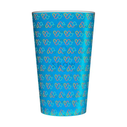 Gepersonaliseerde turquoise 25 cl herbruikbare drinkbeker - Digitale bedrukking