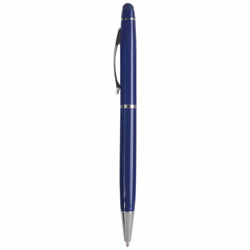 Metal coloured twist pen with matching touchscreen rubber tip Metal coloured twist pen with matching touchscreen rubber tip