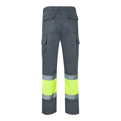 VL ATHENA. Pantalon bicolore en sergé (210g/m²), doublé, multi-poches, en coton (20%) et polyester (80%)