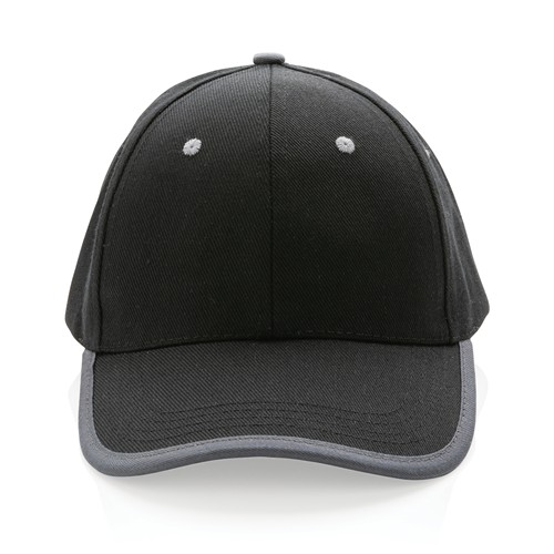 Impact AWARE™ 6 panel 280gr recycled katoen cap met bies