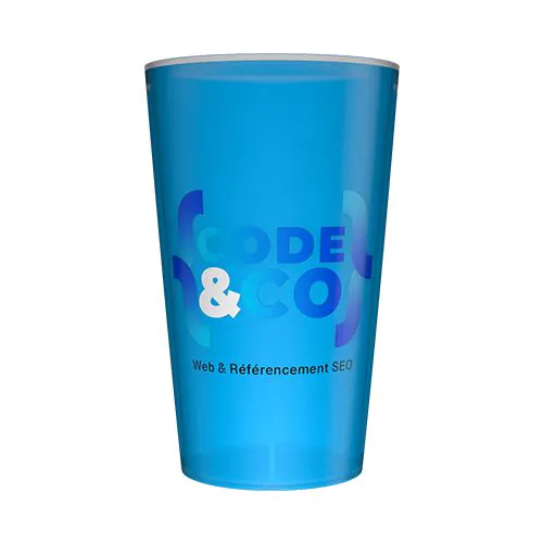 Gepersonaliseerde turquoise 25 cl herbruikbare drinkbeker - Digitale bedrukking