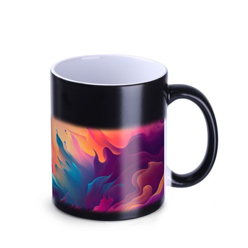 Tazza per sublimazione Tomek Magic Matt 300ml nero/bianco