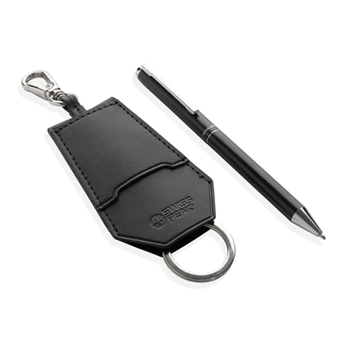Set portachiavi e penna SP Tula in PU riciclato RCS Set portachiavi e penna SP Tula in PU riciclato RCS