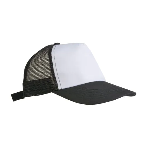 Casquette en polyester, 5 panneaux avec filet, fermeture velcro Casquette en polyester, 5 panneaux avec filet, fermeture velcro