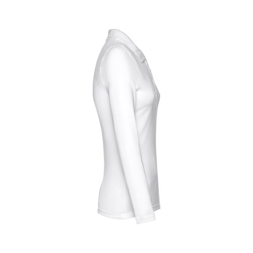THC BERN WOMEN WH. Polo da donna a manica lunga in cotone cardato